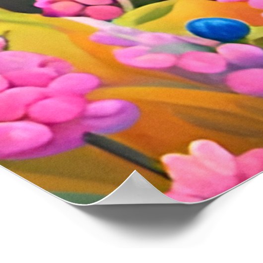 ピンクと青の鹿の性別の表示 ポスター (角)