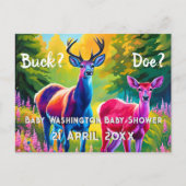 ピンクと青の鹿の性別の表示 ポストカード (正面)