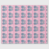 ピンクと青の（犬）スタッフォード犬 ラッピングペーパー (フラット)