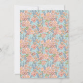 ピンクと青みすぼらしいシックな花模様結婚ズ 招待状 (裏面)