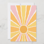 ピンクと黄色あなたは私のサンシャインベビーシャワー 招待状 (裏面)