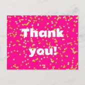 ピンクと黄色のありがとう ポストカード (正面)