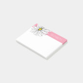 ピンクと黄色のお洒落デイジーカスタム文字 ポストイット (アングル)
