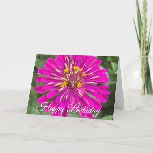 ピンクと黄色のお花の誕生日おめでとう カード (正面)