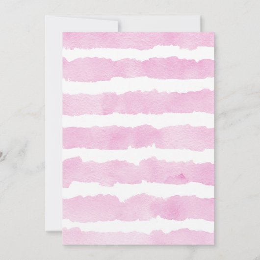 ピンクと黄色ののまわりにの女の子の赤ちゃんシャワー 招待状 (裏面)