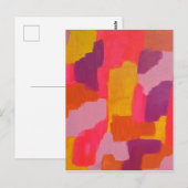 ピンクと黄色のはっきりした抽象芸術 ポストカード (正面/裏面)