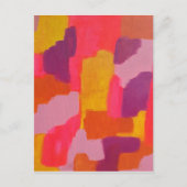 ピンクと黄色のはっきりした抽象芸術 ポストカード (正面)
