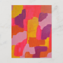 ピンクと黄色のはっきりした抽象芸術 ポストカード