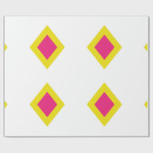 ピンクと黄色のひし形 ラッピングペーパー (フラット)