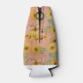 ピンクと黄色のひまわりとカボチャ ボトルクーラー (裏面)