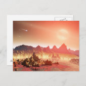 ピンクと黄色のエイリアンの風景 ポストカード (正面/裏面)