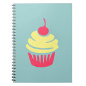 ピンクと黄色のカップケーキとさくらんぼを上に ノートブック (正面)
