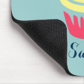 ピンクと黄色のカップケーキとさくらんぼを上に マウスパッド (コーナー)