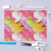 ピンクと黄色のカラフル抽象芸術インク 薄葉紙 (クラフト)