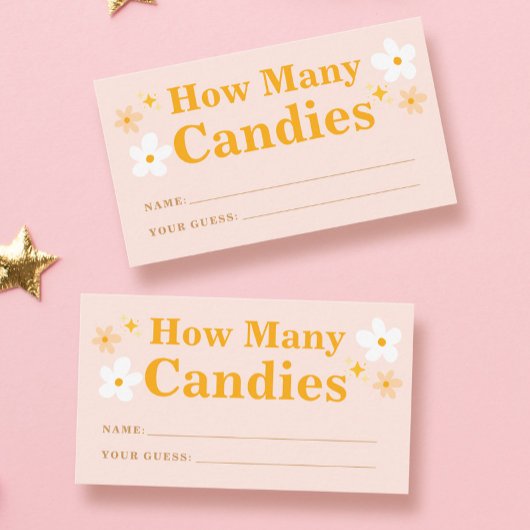 ピンクと黄色のキャンディーズ赤ちゃんシャワーゲーム エンクロージャーカード