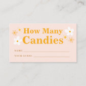 ピンクと黄色のキャンディーズ赤ちゃんシャワーゲーム エンクロージャーカード (正面)