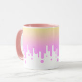 ピンクと黄色のグラデーションの垂れ下がり マグカップ (正面左)