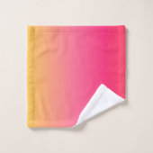 ピンクと黄色のグラデーションデザイン バスタオルセット (ウォッシュタオル)