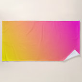 ピンクと黄色のグラデーションビーチタオル ビーチタオル (正面)