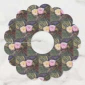 ピンクと黄色のサボテンの花 ワイングラスタグ (正面)