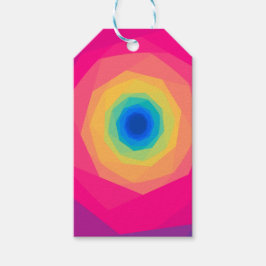 ピンクと黄色のスパイラル ギフトタグ