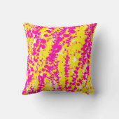 ピンクと黄色のスパッタ模様 クッション (裏面)