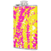 ピンクと黄色のスパッタ模様 フラスク (左)