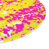 ピンクと黄色のスパッタ カッティングボード (角)