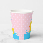 ピンクと黄色のダックベビーシャワーカスタム 紙コップ (右)