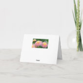 ピンクと黄色のダリア 「お元気ですか?」グリーティングカード カード (裏面)