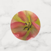 ピンクと黄色のチューリップテーブル コンフェッティ (スモール正面)