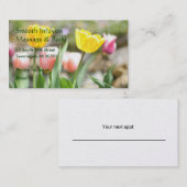 ピンクと黄色のチューリップ 予約カード (正面/裏面)