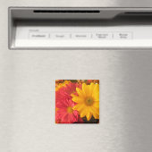 ピンクと黄色のデイジー マグネット (インサイチュ (食洗機))