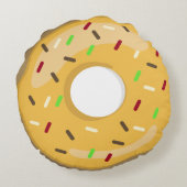 ピンクと黄色のドーナツ枕 ラウンドクッション (裏面)