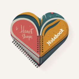 ピンクと黄色のハートスパイラル ノートブック