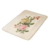 ピンクと黄色のバラのヴィンテージ バスマット (アングル)