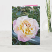 ピンクと黄色のバラの写真ハッピーマザーズデー カード (正面)