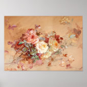 ピンクと黄色のバラ ポスター (正面)