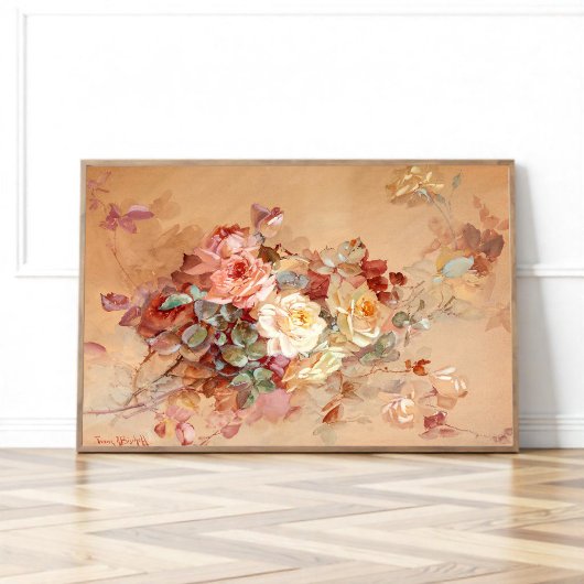 ピンクと黄色のバラ ポスター