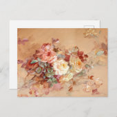 ピンクと黄色のバラ ポストカード (正面/裏面)