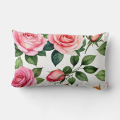 ピンクと黄色のバラ ランバークッション (裏面)
