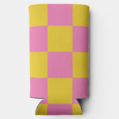 ピンクと黄色のパタ市松模様にーン スリム缶クーラー (裏面)