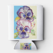 ピンクと黄色のパンジー水の色のパタ淡い色のーン 缶クーラー (裏面)