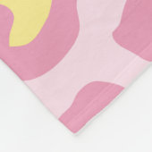 ピンクと黄色のヒョウのプリント フリースブランケット (角)