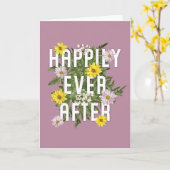 ピンクと黄色のフローラの後で幸せ結婚に カード (黄色い花)