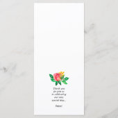 ピンクと黄色のフローラの結婚水色 メニュー (裏面)