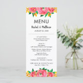 ピンクと黄色のフローラの結婚水色 メニュー (スタンド正面)