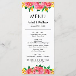 ピンクと黄色のフローラの結婚水色 メニュー