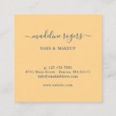 ピンクと黄色のフローラフレームモノグラム スクエア名刺 (裏面)