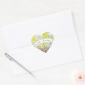 ピンクと黄色のフローラ結婚のシール ハートシール (封筒)